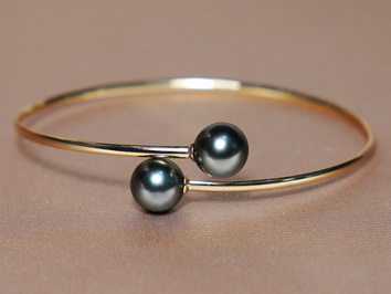 Zlatý náramek 18K s tahitskými perlami AAA WW08YB-TT Zlatý náramek 18K s tahitskými perlami AAA WW08YB-TT