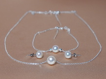 Perlový set ve stříbře