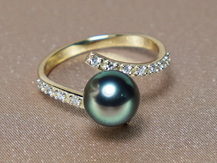 Prsten s tahitskou perlou