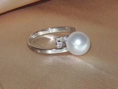 Zlatý prsten s perlou Jižního Pacifiku a briliantem BC04WR-W prsteň BC04WR-W najvyššia AAA kvalita BC04WR-W