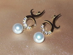 Perlové náušnice BC03YE-W náušnice s juhomorskými perlami BC03YE-W najvyššia AAA kvalita BC03YE-W