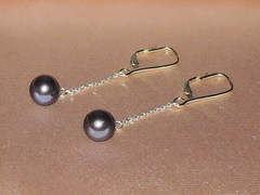 Zlatý perlový set z černých sladkovodních perel BC160YFS-B BC020YFE-B BC160YFS-B