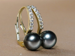 Perlové náušnice tahitské perly AA+ v zlatě BC021YE-TAA+ BC021YE-TAA+3.JPG BC021YE-TAA+