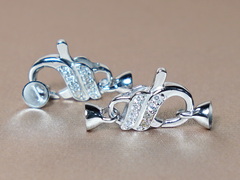 Elegantní stříbrný perlový uzávěr zdobený kamínky K01 Elegantný strieborný perlový uzáver K01 zdobený kamienkami.2.JPG K01