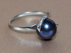 Šperky s perlami BC05SS-B Prsteň s čiernou sladkovodnou perlou BC05SR-B.JPG BC05SS-B
