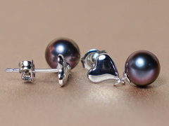 Zlaté náušnice 14K se sladkovodními perlami WW03WHE-FB Zlaté napichovacie náušnice s perlou WW03WHE-FB-1.JPG WW03WHE-FB