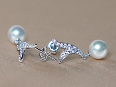 Perlové náušnice WW06WVE-FW Zlaté napichovacie perlové náušnice WW06WVE-A-2.JPG WW06WVE-FW