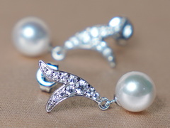 Perlové náušnice WW06WVE-FW Zlaté napichovacie perlové náušnice WW06WVE-A.JPG WW06WVE-FW