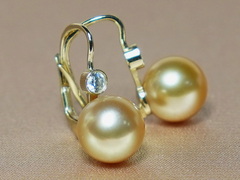 Zlaté náušnice 14K s perlou Jižního Pacifiku DS222YE-G Zlaté náušnice 14K s perlami Južného Pacifiku DS222YE-G.2.JPG DS222YE-G