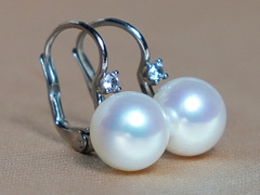 Zlaté náušnice 14K pravé sladkovodné perly BC022WFE-W Zlaté náušnice perly BC022WFE-W-2.JPG BC022WFE-W