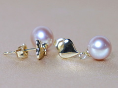 Zlaté náušnice 14K se sladkovodními perlami AAA WW03YHE-FP Zlaté náušnice so sladkovodnými perlami WW03YHE-FP-1.JPG WW03YHE-FP