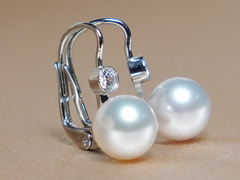 Zlaté náušnice 14K s perlami AAA a zirkony DS222WFE-W Zlaté perlové náušnice pravá morská perla a zirkón DS222WE-A-1.JPG DS222WFE-W