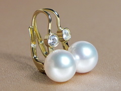 Zlaté perlové náušnice pravá mořská perla a zirkon DS222YE-A Zlaté perlové náušnice pravá morská perla a zirkón DS222YE-A-1.JPG DS222YE-A