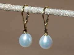 Zlaté visací náušnice perly slzičky FTyE005wJ Zlaté visiace náušnice perly slzičky FTyE005wJ.1.JPG FTyE005wJ